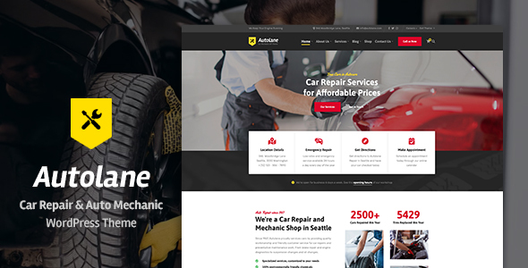 Autolane – Car Mechanic & Auto Services WordPress Theme Nulled