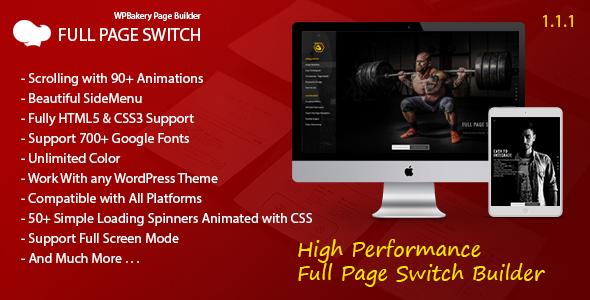 Full Page Switch – With Side Menu – Addon For WPBakery Page Builder