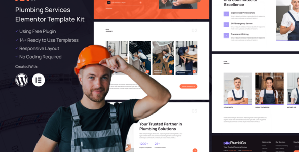 PlumbiGo – Plumbing Services Elementor Template Kit