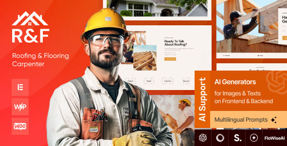 R&F – Roofing & Flooring Carpenter WordPress Theme
