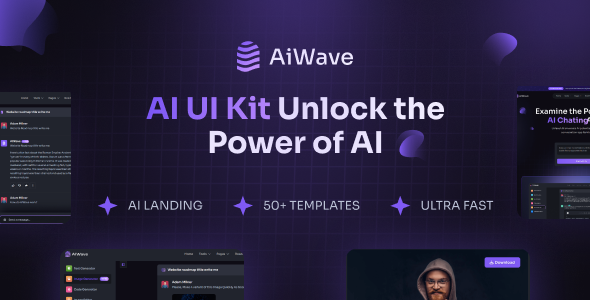 Aiwave – AI SaaS Website + Dashboard HTML5 UI Kit Nulled