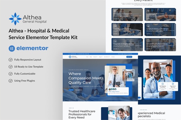 Althea – Hospital & Medical Service Elementor Template Kit — Business Services preview