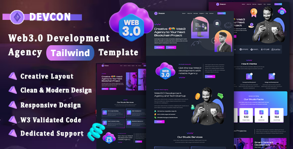 Devcon – Web3 Development Agency TailwindCss Template