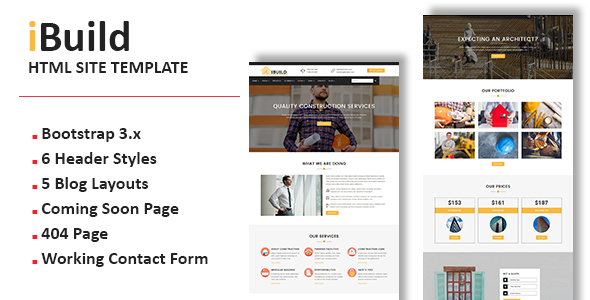 iBuild – Multipurpose Responsive HTML Site Template — corporate preview