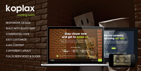 Koplax – Responsive Coming Soon Page — Site Templates preview