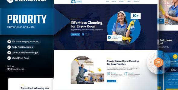 Priority – Home Clean and Care Elementor Template Kit Nulled