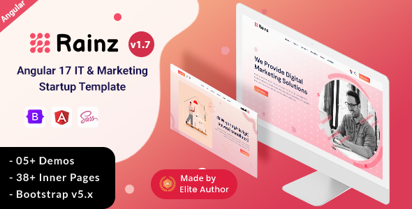 Rainz – Angular 17+ IT & Marketing Startup Template