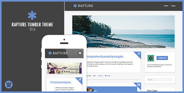 Rapture 1.0.0 – A Responsive Tumblr Theme – Review