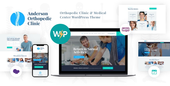 Anderson | Physical Therapy & Orthopedic Clinic WordPress Theme Nulled