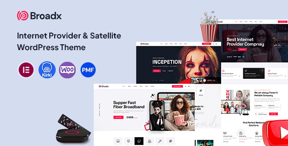 Broadx – Internet Provider & Satellite TV WordPress Theme Nulled