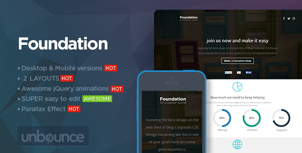 Foundation – Unbounce Non-Profit Landing page