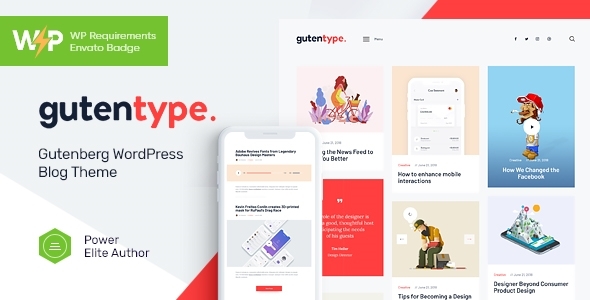 Gutentype | 100% Gutenberg Blog WordPress Theme + Elementor Nulled