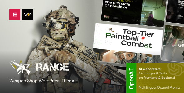 Range – Weapon Shop & Gun Store WordPress Theme