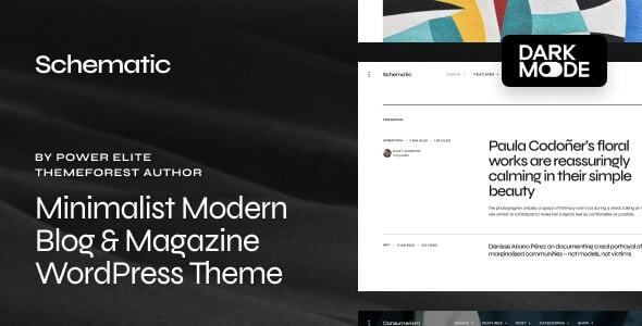 Schematic – Minimalist Blog & Magazine WordPress Theme Nulled