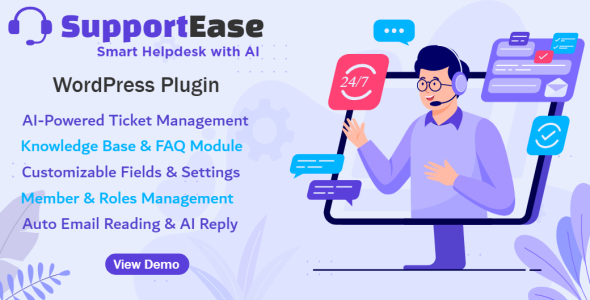 SupportEase AI – Smart Helpdesk For WordPress Nulled