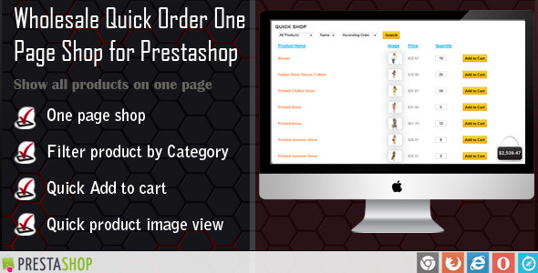 Wholesale Quick Order One Page Shop for Prestashop Nulled