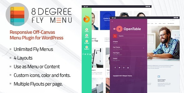 8Degree Fly Menu – Responsive Off-Canvas Menu Plugin for WordPress Nulled
