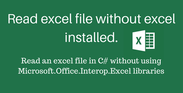Read excel file without excel install