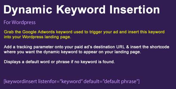 WordPress Dynamic Keyword Insertion — Advertising preview