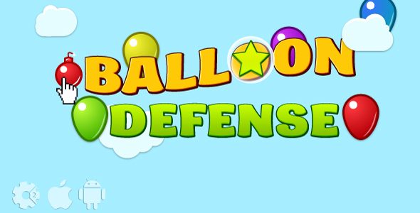 Balloon defense – HTML5 game. Construct2 (.capx) + mobile + cocoon ADS Nulled