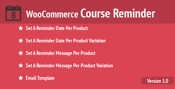 WooCommerce Course Reminder Nulled