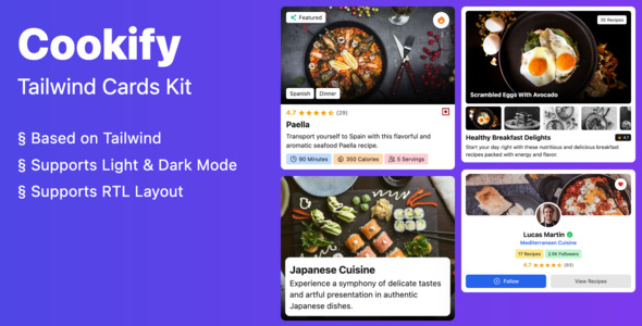 Cookify – Tailwind Cards Kit