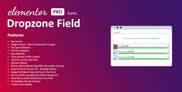 Dropzone Field For Elementor Form Nulled