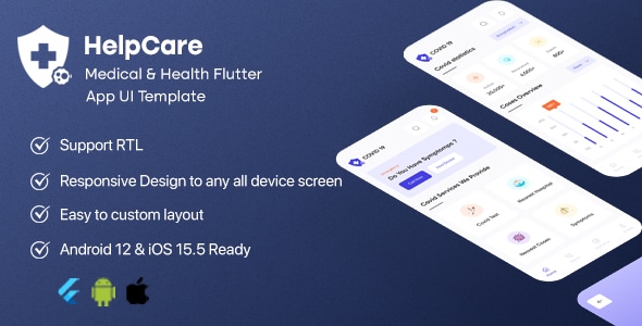HelpCare – Medical & Health Flutter App UI Template