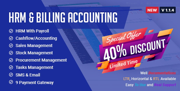 HRM With Billing & Accounting Software Nulled