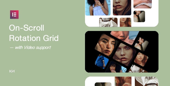On-Scroll Rotation Grid for Elementor