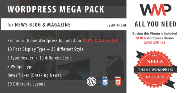 WP Mega Pack for News, Blog and Magazine – All you need Nulled