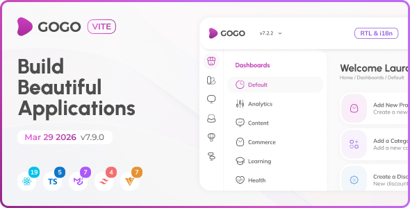 Gogo – Vite React Admin Dashboard (React 19)