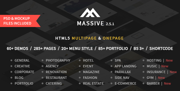 Massive – Responsive Multi-Purpose HTML5 Template