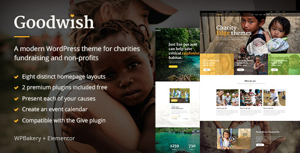 Goodwish – Charity & Nonprofit WordPress Theme Nulled