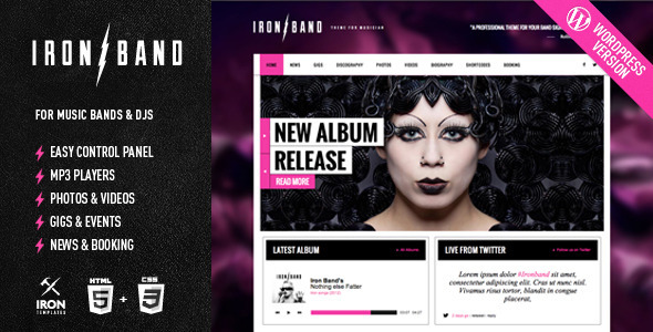 IronBand – Music Band & DJ WordPress Theme Nulled