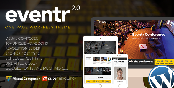 Eventr – One Page WordPress Theme