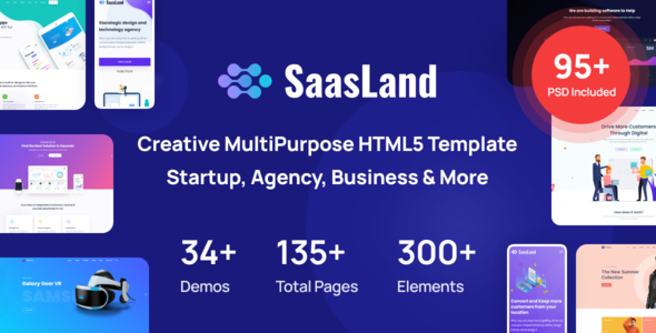 SaasLand – Creative HTML5 Template for Saas, Startup & Agency