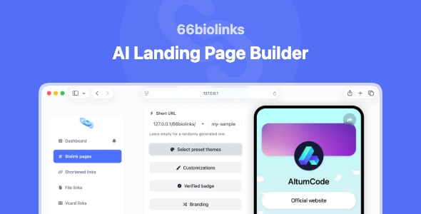 66biolinks – AI Landing Page Builder, Bio Links, URL Shortener & QR Codes (SAAS)