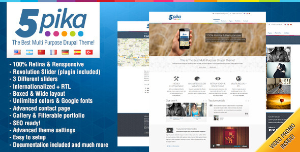 5pika – Drupal Theme Review: Clean CMS Design Nulled