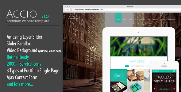 Accio Review: Bold Parallax Onepage Template Nulled
