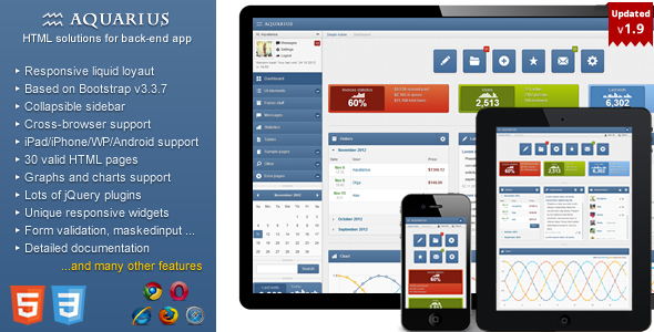 Aquarius – Responsive Admin Panel Review: Clean UI Kit
