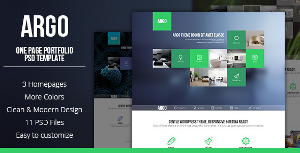 Argo – One Page Portfolio PSD Template Review