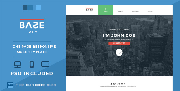 Base – One Page Responsive Muse Theme Review: Clean