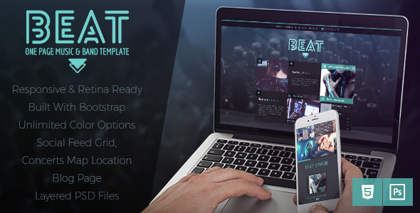 Beat – One-Page HTML5 Music & Band Template Review