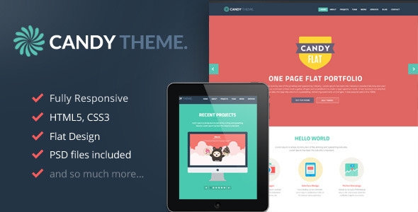 Candy – Flat Onepage Responsive HTML5 Template Review