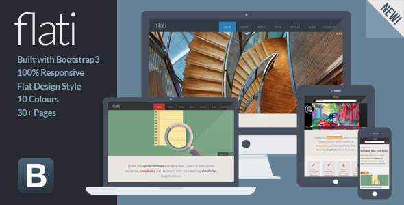 Flati – Responsive Flat Design Bootstrap Template Review