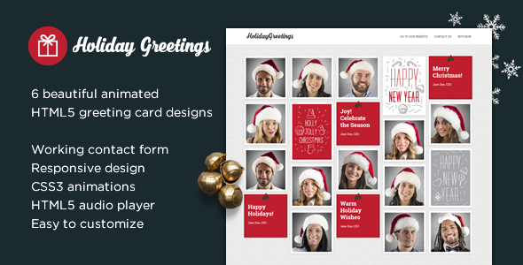 Holiday Greetings Review: Festive Landing Page Card