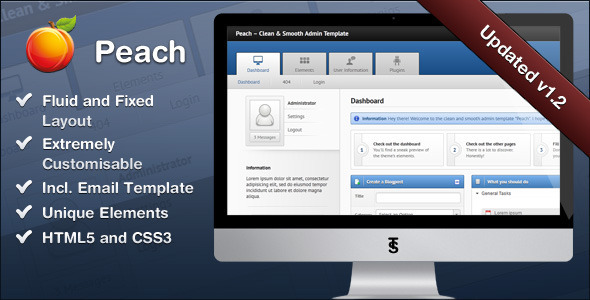 Peach – Clean & Smooth Admin Template Review