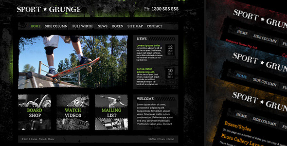 Sport and Grunge – HTML Review: Bold Creative Theme