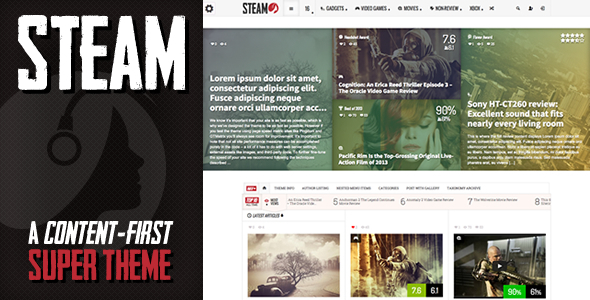 Steam Responsive Retina Review Magazine Theme Review Nulled
